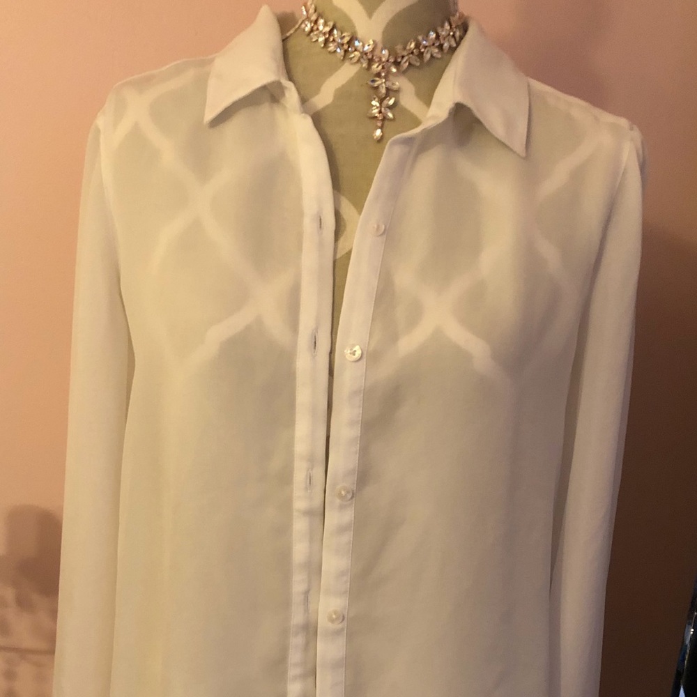 Guess white button down blouse